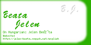 beata jelen business card